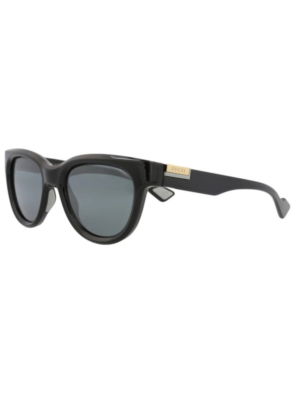 New Gucci Women's Sunglasses Round Oval Injection Frame Mens Black Black Grey